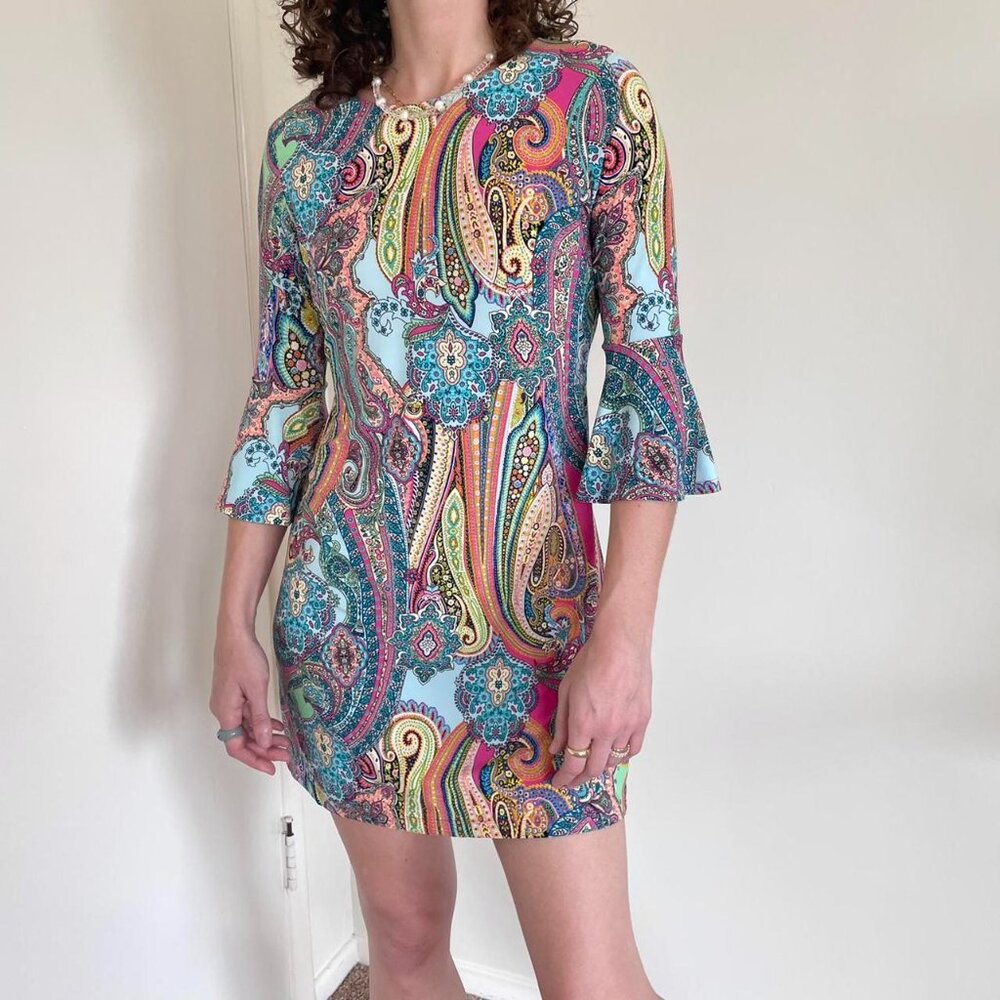 Tommy Hilfiger Multicolor Paisley Long Sleeve Dress